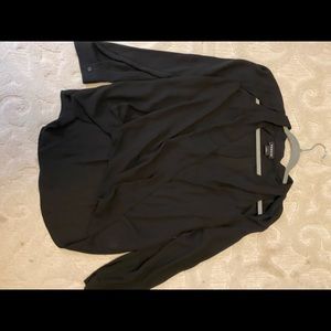 Drapey blouse with cut outs at collar bone